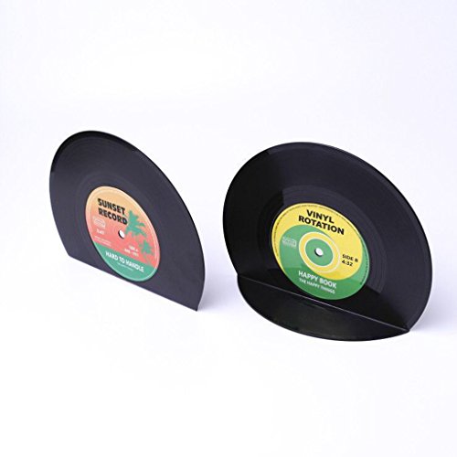 Gazechimp sujetalibros de discos de vinilo vintage, para detener el colapso de los libros, los hacen ordenados Gazechimp sujetalibros de discos de vinilo vintage, para detener el colapso de los libros, los hacen ordenados