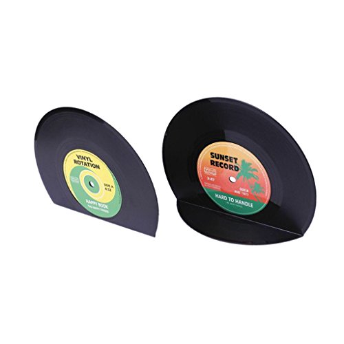 Gazechimp sujetalibros de discos de vinilo vintage, para detener el colapso de los libros, los hacen ordenados Gazechimp sujetalibros de discos de vinilo vintage, para detener el colapso de los libros, los hacen ordenados
