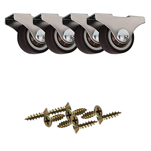 GBL - 4 Ruedas para Muebles + Tornillos 40KG | 25mm, Ruedas Fijas | Rueda Pequeñas
