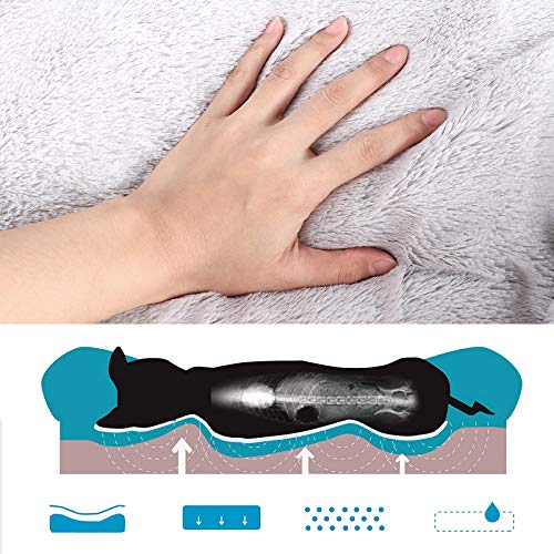 G.C Cama Antiestres Perro Grande Mediano Pequeño, Perros Gatos Relajante Orthopedic Suave Lavable Desenfundable Cueva Colchonetas Liners para Mascota