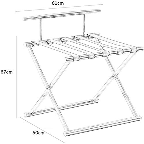 GDFEH Soportes para maletas Soporte de Equipaje Rack de equipaje Habitación Habitación de acero inoxidable plegable, sala de equipaje para equipaje Maleta de bastion Maleta Mochila Facil De Montar-par