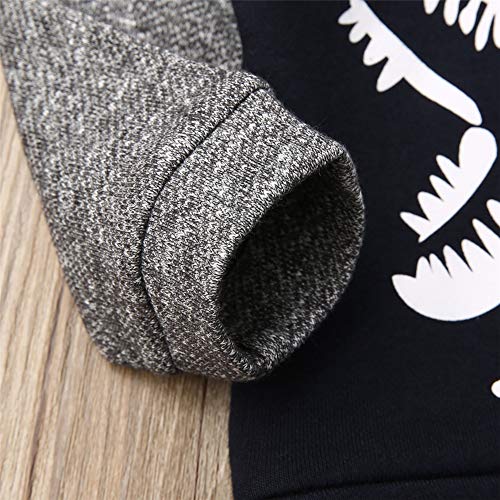 Geagodelia - Conjunto de ropa para bebé con capucha y pantalones, para invierno, chándal de manga larga, sudadera otoño, sudadera con capucha negro-a 18-24 Meses Geagodelia - Conjunto de ropa para bebé con capucha y pantalones, para invierno, chándal de manga larga, sudadera otoño, sudadera con capucha negro-a 18-24 Meses