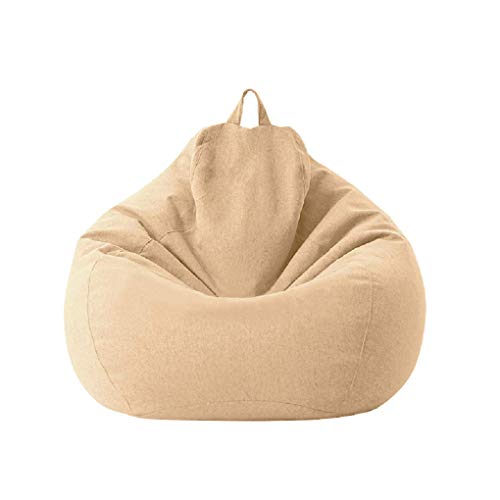 Geagodelia Funda para Sillón Puff Cubierta para Sofá Perezoso Fundas Clásicas de Puff Pera Bolsa de Frijol para Silla Tumbona Perezosa SIN Relleno para Adultos y Niños (Caqui, 85 * 105cm)