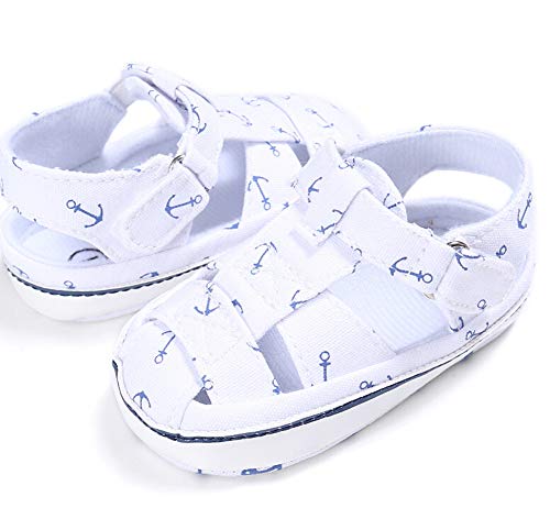 Geagodelia - Sandalias de verano para bebé para niña - Zapatos informales para Belén blandos Prewalker Bianco 12-18 meses