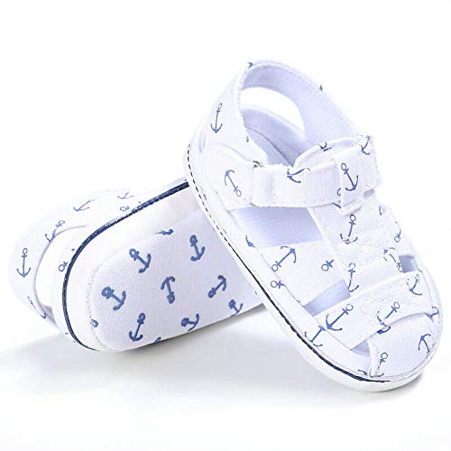 Geagodelia - Sandalias de verano para bebé para niña - Zapatos informales para Belén blandos Prewalker Bianco 12-18 meses