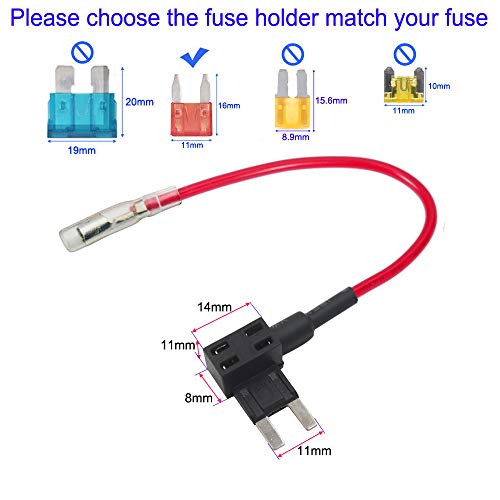 Gebildet 4pcs Pequeña Portafusible con Hilo in-Line, Coche Circuito Cuchilla Estilo Adaptador Cable Fusible, Add-A-Circuit Fusible Titular con 6 Fusibles (3A/5A/7.5A/10A/15A/20A) +1 pc Extractor Gebildet 4pcs Pequeña Portafusible con Hilo in-Line, Coche Circuito Cuchilla Estilo Adaptador Cable Fusible, Add-A-Circuit Fusible Titular con 6 Fusibles (3A/5A/7.5A/10A/15A/20A) +1 pc Extractor