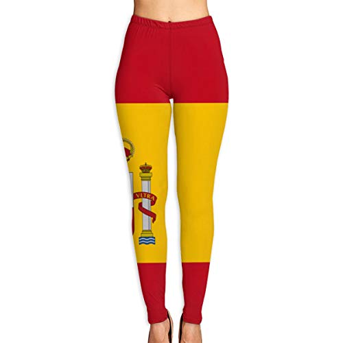 geckor Bandera de España Yoga Leggings Pantalones Medias deportivas Pantalones elásticos Gimnasio Deporte para mujeres Chica S