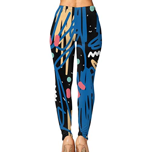 geckor Color Graffiti Art Leggings de yoga para mujer Pantalones Deporte Pilates Entrenamiento Medias de gimnasio Pantalones pitillo elásticos L