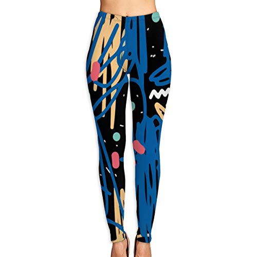 geckor Color Graffiti Art Leggings de yoga para mujer Pantalones Deporte Pilates Entrenamiento Medias de gimnasio Pantalones pitillo elásticos L