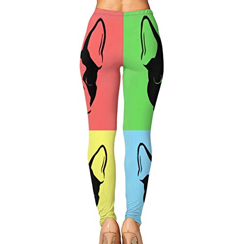 geckor Terrier Pop Art Doog Pantalones de yoga para mujer Pantalones deportivos Pilates Entrenamiento Medias de gimnasio Pantalones pitillo elásticos L