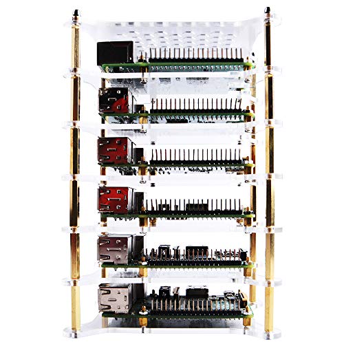 GeeekPi Raspberry Pi - Carcasa para Raspberry Pi (6 capas, con disipadores de calor de Raspberry Pi, apilable, para Raspberry Pi 4/3/2 modelo B, Raspberry Pi 3 modelo B+ (transparente) GeeekPi Raspberry Pi - Carcasa para Raspberry Pi (6 capas, con disipadores de calor de Raspberry Pi, apilable, para Raspberry Pi 4/3/2 modelo B, Raspberry Pi 3 modelo B+ (transparente)