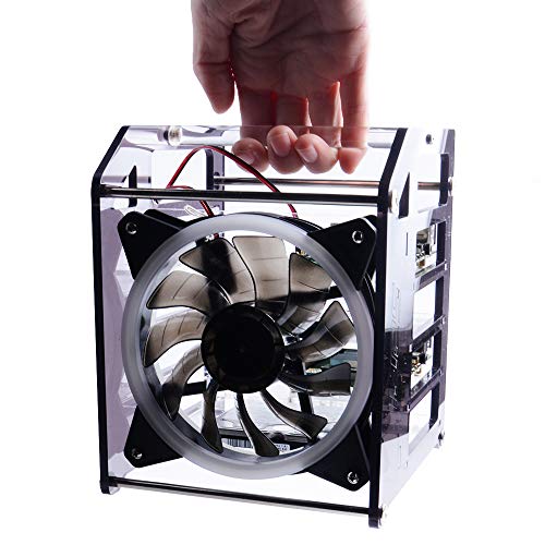 GeeekPi Raspberry Pi Cluster Caja, Raspberry Pi Rack Case Caja apilable con Ventilador 120mm RGB LED 5V Fan para Raspberry Pi 4B / 3B + / 3B / 2B / B + y Jetson Nano (4 Capas) GeeekPi Raspberry Pi Cluster Caja, Raspberry Pi Rack Case Caja apilable con Ventilador 120mm RGB LED 5V Fan para Raspberry Pi 4B / 3B + / 3B / 2B / B + y Jetson Nano (4 Capas)