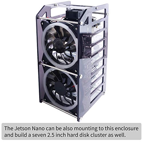 GeeekPi Raspberry Pi Cluster Caja, Raspberry Pi Rack Case Caja apilable con ventilador 120mm RGB LED 5V Fan para Raspberry Pi 4B / 3B + / 3B / 2B / B + y Jetson Nano (8 capas) GeeekPi Raspberry Pi Cluster Caja, Raspberry Pi Rack Case Caja apilable con ventilador 120mm RGB LED 5V Fan para Raspberry Pi 4B / 3B + / 3B / 2B / B + y Jetson Nano (8 capas)