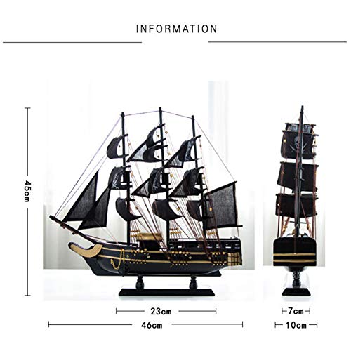 GEEFSU-Negro Perla Nave Madera Modelo de Barco de Navegación Naves Kits de Juguete de Regalo Decoración de Vela Modelo Kit