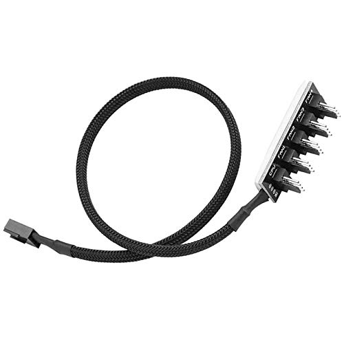 GeekerChip PWM Fan Hub,Ventilador Hub Splitter Cable-1 Hembra para computadora 12V 4-Pin