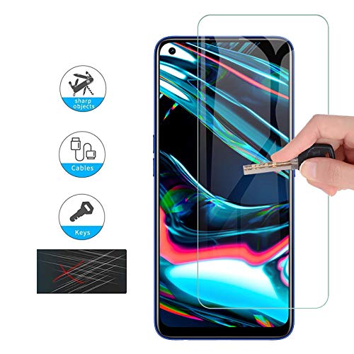 GEEMEE für OPPO Realme 7 Pro Protector de Pantalla + Protector de Lente de cámara,【2 Pack+ 2 Pack 】 Cristal Templado Película Vidrio Templado 9H Alta Definicion Glass Screen Protector