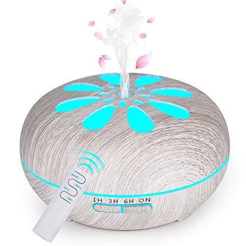 GeeRic humidificador ultrasónico aromaterapia 550ml, Difusor de aceite perfumado Nebulizador para aceites esenciales con 7 colores LED silencioso para yoga, madera GeeRic humidificador ultrasónico aromaterapia 550ml, Difusor de aceite perfumado Nebulizador para aceites esenciales con 7 colores LED silencioso para yoga, madera