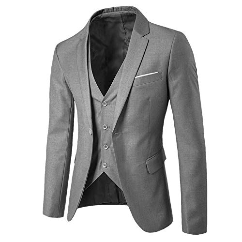 Geilisungren Traje Suit Hombre 3 Piezas Chaqueta Chaleco Pantalón Traje Al Estilo Occidental Traje de Fiesta de Bodas de Negocios Slim Fit Traje Suit Hombre