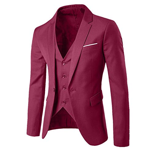 Geilisungren Traje Suit Hombre 3 Piezas Chaqueta Chaleco Pantalón Traje Al Estilo Occidental Traje de Fiesta de Bodas de Negocios Slim Fit Traje Suit Hombre