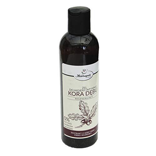 Gel Regenerador de Higiene Íntima con extracto de corteza de roble y ácido láctico Herbapol, 250ml, Frescura y confort durante muchas horas