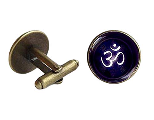 Gemelos con el símbolo de Om no see long time, gemelos de meditación de yoga, gemelos budistas, joyas de cristal, hechos a mano Gemelos con el símbolo de Om no see long time, gemelos de meditación de yoga, gemelos budistas, joyas de cristal, hechos a mano