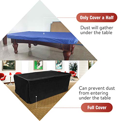 GEMITTO - Funda de poliéster para mesa de billar inglés de 210, 240 y 270 cm; cubierta para exteriores antipolvo, resistente a los rayos UV y a los desgarros 260*135*82cm Negro GEMITTO - Funda de poliéster para mesa de billar inglés de 210, 240 y 270 cm; cubierta para exteriores antipolvo, resistente a los rayos UV y a los desgarros 260*135*82cm Negro