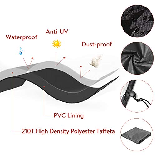 GEMITTO - Funda de poliéster para mesa de billar inglés de 210, 240 y 270 cm; cubierta para exteriores antipolvo, resistente a los rayos UV y a los desgarros 260*135*82cm Negro GEMITTO - Funda de poliéster para mesa de billar inglés de 210, 240 y 270 cm; cubierta para exteriores antipolvo, resistente a los rayos UV y a los desgarros 260*135*82cm Negro
