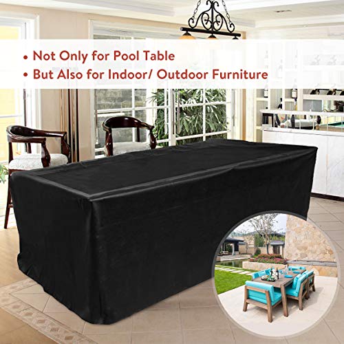 GEMITTO - Funda de poliéster para mesa de billar inglés de 210, 240 y 270 cm; cubierta para exteriores antipolvo, resistente a los rayos UV y a los desgarros 260*135*82cm Negro GEMITTO - Funda de poliéster para mesa de billar inglés de 210, 240 y 270 cm; cubierta para exteriores antipolvo, resistente a los rayos UV y a los desgarros 260*135*82cm Negro