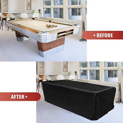 GEMITTO - Funda de poliéster para mesa de billar inglés de 210, 240 y 270 cm; cubierta para exteriores antipolvo, resistente a los rayos UV y a los desgarros 260*135*82cm Negro GEMITTO - Funda de poliéster para mesa de billar inglés de 210, 240 y 270 cm; cubierta para exteriores antipolvo, resistente a los rayos UV y a los desgarros 260*135*82cm Negro