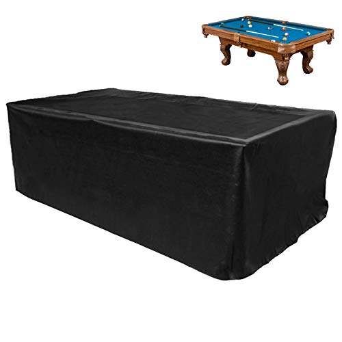 GEMITTO - Funda de poliéster para mesa de billar inglés de 210, 240 y 270 cm; cubierta para exteriores antipolvo, resistente a los rayos UV y a los desgarros 260*135*82cm Negro