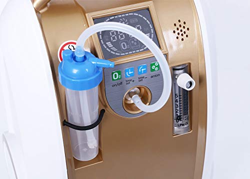 Generador de concentrador de oxígeno portátil de grado médico 1-5L/min 90% ± 3% máquina de alta concentración con función aniónica, bajo ruido y silencioso para uso en el hogar