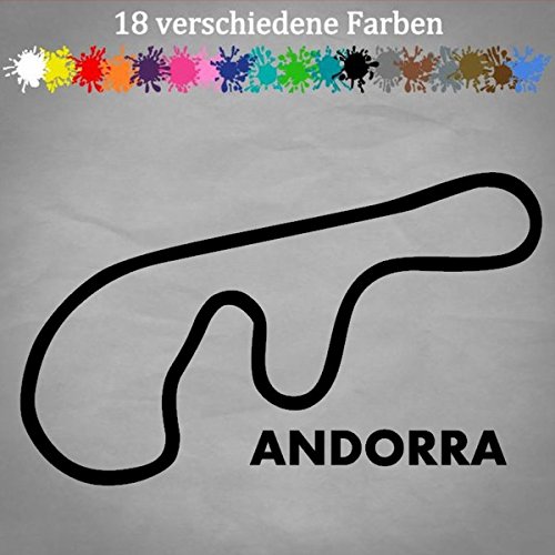 Generic Andorra Pas de la Casa F1 Fórmula 1 Race Track Umriss Layout en 18 colores
