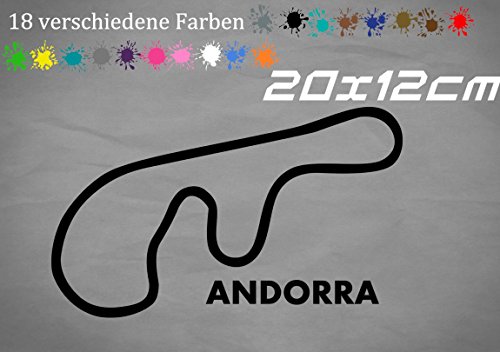 Generic Andorra Pas de la Casa F1 Fórmula 1 Race Track Umriss Layout en 18 colores