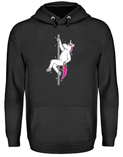 Generic Sexy Pole Dance Unicorn, unicornio en la barra Princesa - Diseño sencillo y divertido - Sudadera unisex con capucha Negro Jet S