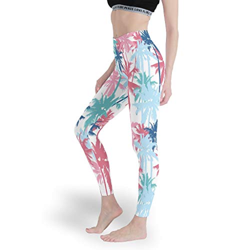 Genérico marca tropical de la palma de la selva tropical para mujer popular polainas cintura alta yoga pantalones pilates ropa capris medias para correr blanco 4xl