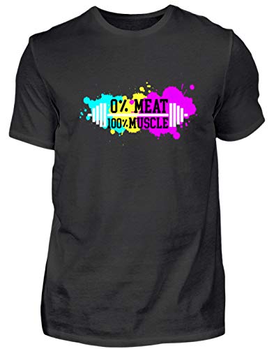 Generisch Cooles Vegan/Vegetarier Training Muskel Workout Hantel Cardio Gym Fitness proteína - señores Shirt Negro L