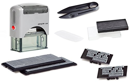 Genie S-884 - Sello autoentintable (5 líneas personalizables, incluye accesorios y almohadillas), color plateado y negro Genie S-884 - Sello autoentintable (5 líneas personalizables, incluye accesorios y almohadillas), color plateado y negro