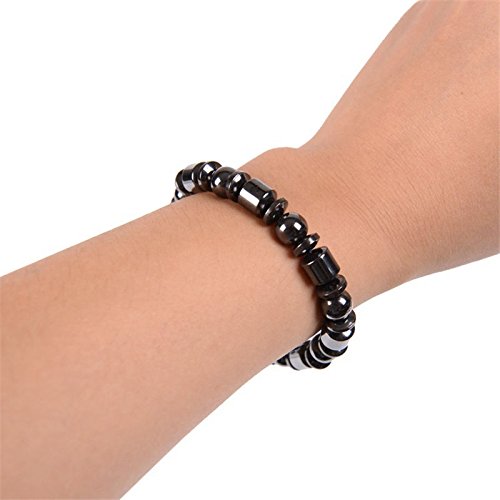 Genuiskids 1 x pérdida de Peso de la Terapia magnética Redonda Piedra Pulsera Salud Cuidado Negro