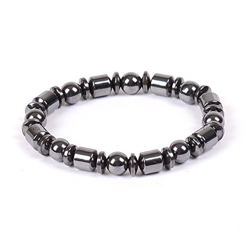 Genuiskids 1 x pérdida de Peso de la Terapia magnética Redonda Piedra Pulsera Salud Cuidado Negro