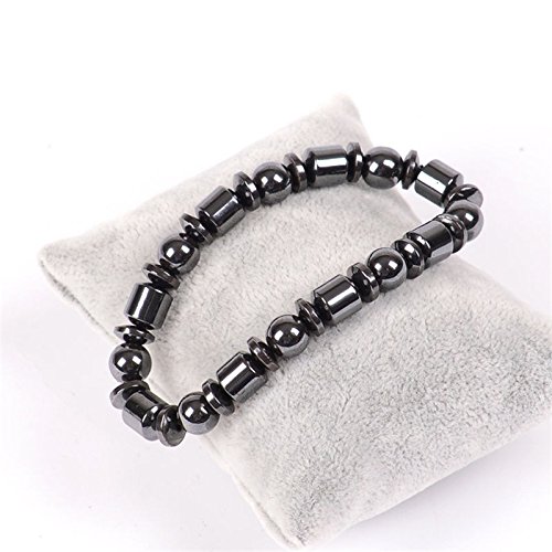 Genuiskids 1 x pérdida de Peso de la Terapia magnética Redonda Piedra Pulsera Salud Cuidado Negro