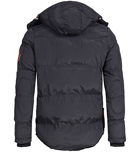 Geographical Norway - Chaqueta acolchada de invierno para hombre, con capucha Negro L Geographical Norway - Chaqueta acolchada de invierno para hombre, con capucha Negro L