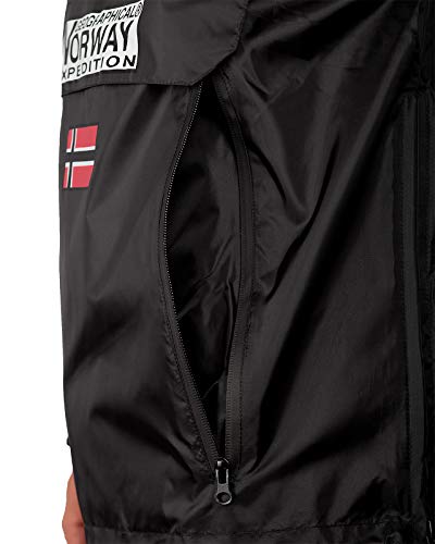 Geographical Norway Chaqueta cortavientos para hombre Negro XL