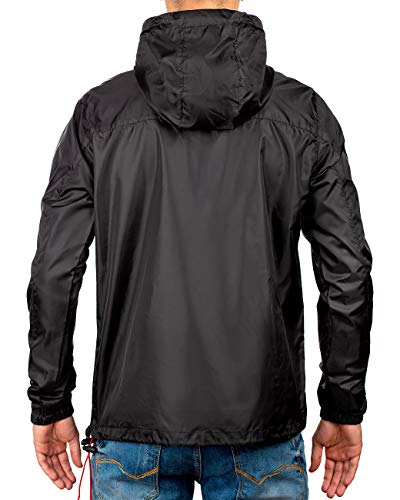 Geographical Norway Chaqueta cortavientos para hombre Negro XL