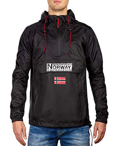 Geographical Norway Chaqueta cortavientos para hombre Negro XL