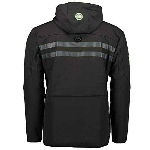 Geographical Norway - Chaqueta Rainman Turbo-Dry para hombre con tejido softshell y capucha Negro M