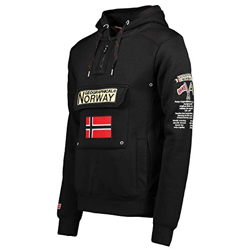 Geographical Norway Gymclass - Sudadera con capucha para hombre Negro XL