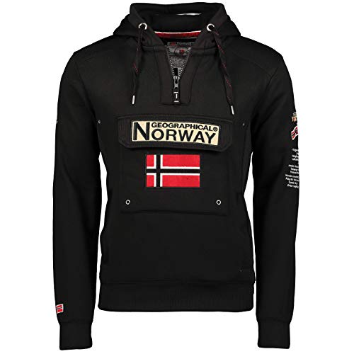 Geographical Norway Gymclass - Sudadera con capucha para hombre Negro XL