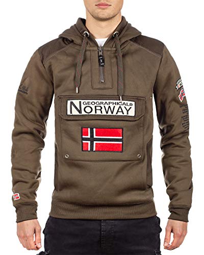 Geographical Norway Sudadera con capucha para hombre caqui L