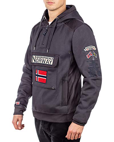 Geographical Norway Sudadera con capucha para hombre gris oscuro L