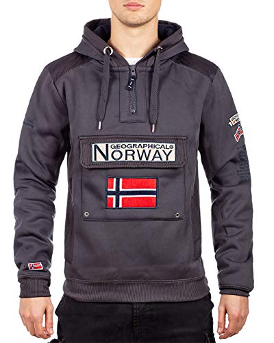 Geographical Norway Sudadera con capucha para hombre gris oscuro L